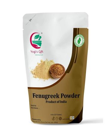 100% Organic Fenugreek Powder 8 Ounce | Non GMO | Trigonella Foenum-Graecum | Fenogreco En Polvo | Ideal For Cooking and For Hair Growth | Supports Skin Nourishment | Ground Fenugreek Powder