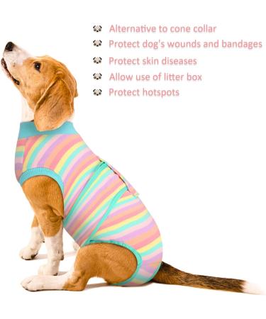 Kuoser Dog Body Suit - Breathable Post-Op Protection for Dogs & Cats | Leakage Prevention & Alternative Collar | Purple Stripes - Buy Online on GoSupps.com