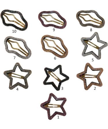 xbiez Rhinestone Star/Cloud Shape Snap Hair Clip Spring Summer Headwear for Woman Girls Taking Photo Shopping Travel Anti-slip 4 - Buy Online on GoSupps.com