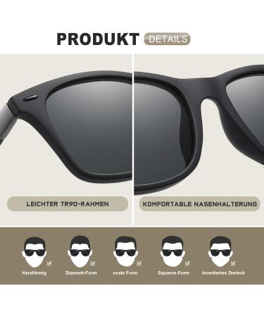 Wearpro Polarized Deck Sunglasses for Women - UV400 Protection Retro Vintage Style Ideal for Driving & Sports - Black Rectangular Glasses - Buy Online on GoSupps.com