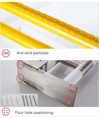 Bathroom Grab Bar Safety Support Rail Bathroom Toilet Handrails Folding Safety Railings for The Elderly and Disabled Slip-Free Accessibilit - Buy Online on GoSupps.com