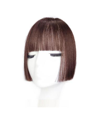 Bangs Hair Clip Synthetic Princess Cut Bangs Wig Female Bangs Hair Fake Bangs Natural Forehead Wig Piece Bangs Clip in Hair(Color:Dark brown)