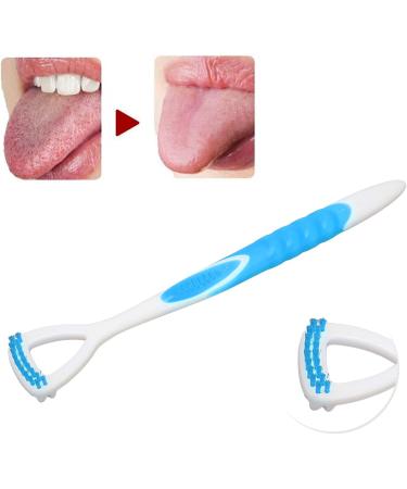 Ergonomic Tongue Scraper for Bad Breath Relief - Blue Tongue Brush & Mouthpiece Cleaner for Men & Women - Buy Online on GoSupps.com