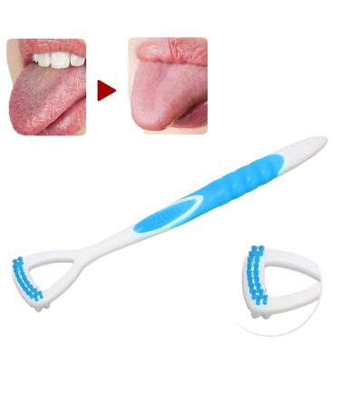 Ergonomic Tongue Cleaning Brush - Easy to Use Tongue Scraper for Adults & Kids | Blue Oral Care Tool - Buy Online on GoSupps.com