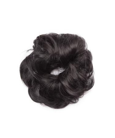 Buy Real Fashion Hair Extensions - Messy Donut Chignon Hair Piece for Women | Dark Ash Blonde & Natural Black - Buy Online on GoSupps.com