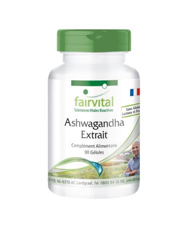 Fairvital | Ashwagandha Extract - extra strong - with 1000mg of Ashwagandha per daily dose - Indian Ginseng - VEGAN - 90 capsules
