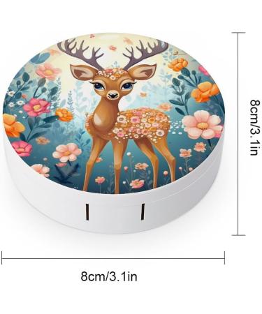 Portable Cartoon Deer Contact Lens Case - Travel-friendly Storage Box for Contacts - Buy Online on GoSupps.com