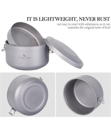 Boundless Voyage Titanium Canteen Mess Kit with Lid - Portable Outdoor Camping Bowl - Buy Online on GoSupps.com