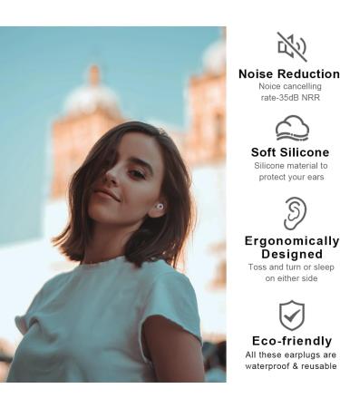 Premium Ear Plugs for Sleeping | 2 Pairs Silicone Noise Cancelling Earplugs | 35dB Noise Reduction for Kids & Adults | Ideal for Concerts & Swimming | Grey & Black - Buy Online on GoSupps.com