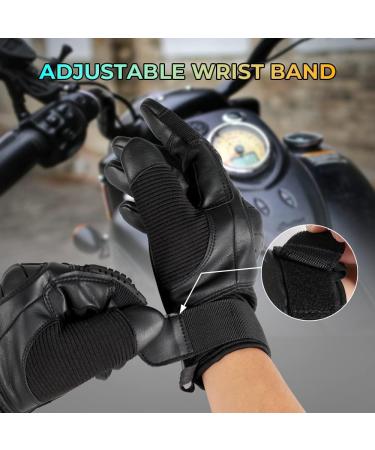 AXBXCX Touchscreen Motorcycle Tactical Gloves for Men - Black Large - Ideal for Airsoft, Paintball, Cycling, ATV, Hiking, Motorbike Riding, and Outdoor Sports - Buy Online on GoSupps.com