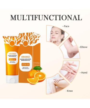 Gmeelan Orange Exfoliating Whitening Gel Scrub 2-Pack - Brightening Facial Cleanser with Vitamin C Dark Spot Treatment for Face & Body Complete 2-Bottle Skincare Course (1 PCS) 1.7 Fl Oz (Pack of 2) - Buy Online on GoSupps.com
