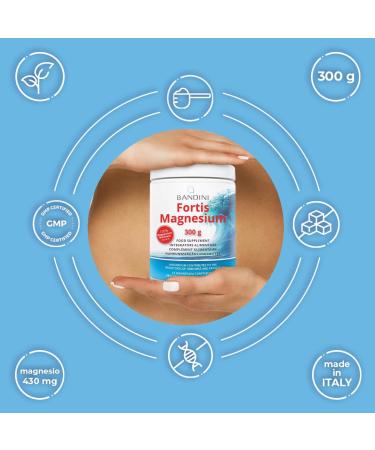 Bandini FORTIS MAGNESIUM 300g | Magnesium Powder Food Supplement | Reduces Stress Fatigue Anxiety | Promotes Digestion and Supports Bodybuilding | Vitamins | 100% Vegan - Buy Online on GoSupps.com