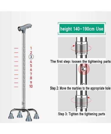 Walking Stick with LED Lights Multi-Function Crutches Height Adjustable Anti-Slip Telescopic Elderly Cane Silver Surprise Gift - Buy Online on GoSupps.com