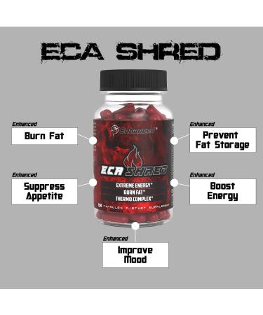 Enhanced Labs ECA Shred Fat Burner - Powerful Weight Loss Pills with Appetite Suppressant & Energy Booster - 30 Servings - Buy Online on GoSupps.com