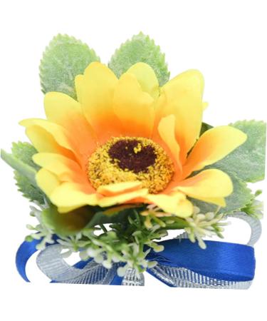 ifundom 1pc Flowers Decoration Sunflower Decorations Fake Sunflower Brooch Corsage Miss Wedding Dress Pin Yellow 10*9*9cm - Buy Online on GoSupps.com