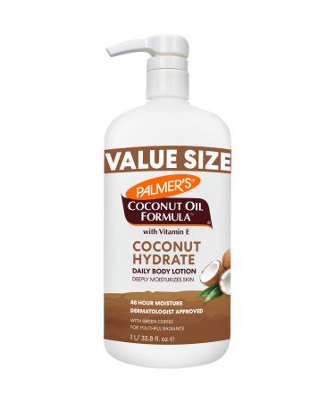 Palmer's Coconut Oil Formula Body Lotion for Dry Skin, Hand & Body Moisturizer with Green Coffee Extract & Vitamin E, Value Size Pump Bottle, 33.8 Fl Oz (Pack of 1)