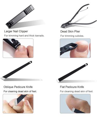 FIXBODY Manicure Pedicure Set - 15 Piece Nail Clippers Toenail Kit with Cuticle Remover in Black Leather Case - Perfect Gift for Men and Women - Buy Online on GoSupps.com