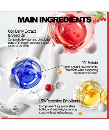 EqualRXN Goji Ectoin Recovery Lip Balm - Hydrating Moisture Oil Formula with Papaya Enzyme for Dry Chapped Lips Barrier & Skin Patches - Buy Online on GoSupps.com