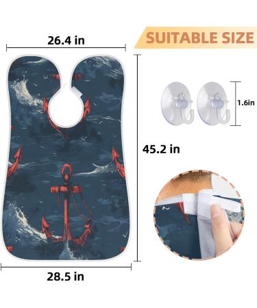 Beard Bib Apron | Beard Hair Catcher for Men | Perfect Father's Day & Christmas Gift - Ocean Red Anchor - Buy Online on GoSupps.com
