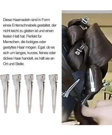 Alligator Clips Metal Alligator Curl Clips Duck Bill Hair Clips Silver Hair Clips with Storage Box Alligator Curl Hair Clips for Hairdressing Salon Hairdressing DIY 60 Pieces - Buy Online on GoSupps.com