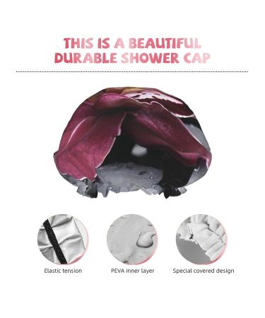 Flower Pebble Printed Waterproof Shower Cap for Women - Fits All Head Sizes and Hair Textures - Buy Online on GoSupps.com