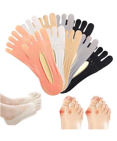 Orthoes Bunion Relief Socks Projoint Anti bunions Health Sock Sock Align Toe Socks Orthotoe Compression Five Finger Socks Anti Bunion Socks (10pairs- Multicolor)