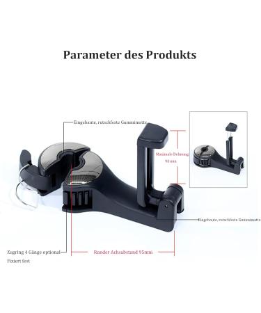 Enlace Rear Hooks for Car Seats with Cell Phone Holder - Headrest Hooks for Bags & Handbags Silver 2 Pieces - Shop Internationally - Buy Online on GoSupps.com