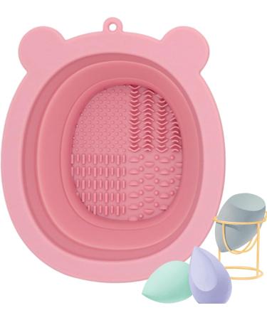 Youpo Silicone Make Up Brush Cleaning Mat Bear-shaped Brush Cleaning Pad Makeup Brush Cleaner Cleaning Pad And Scrubber Cleaning Tool For Brushes Sponges Pink Color - Buy Online on GoSupps.com