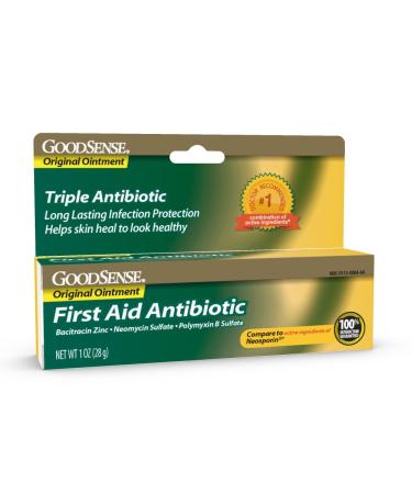 GoodSense First Aid Triple Antibiotic Ointment Treats Minor Cuts Scrapes and Burns 1 Ounce