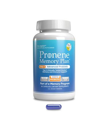 Pronene Memory Plan Advanced Probiotic | Lactobacillus, Bifidobacterium bifidum, Bifidobacterium longum | Supports Immunity, microbiome, Gut Brain axis, Memory Health (60caps)