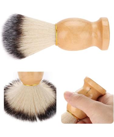 Premium Portable Shaving Brush for Men | Soft Synthetic Hair & Wooden Handle | Ideal for Beard Care & Hairdressing - Buy Online on GoSupps.com