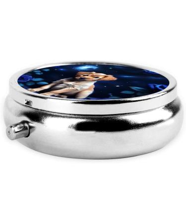 Puppy Blue Round Pill Box Organizer - 3 Compartment Travel Pill Case for Kids & Pets - Buy Online on GoSupps.com