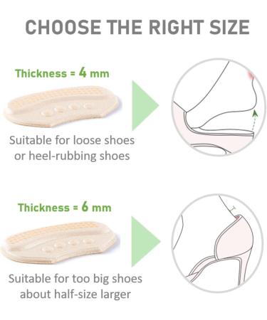 Vivofoot Heel Cushions - Self-Adhesive Inserts for Loose Shoes | Heel Protection & Comfort - Beige 4mm (4 Pieces) - Buy Online on GoSupps.com