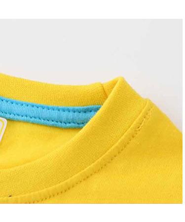 Boys' Novelty Luminous Dinosaur T-Shirt | Short Sleeve Crew Neck Tee | Cartoon Print | 1-7Y | 2-3T | Yellow - Buy Online on GoSupps.com