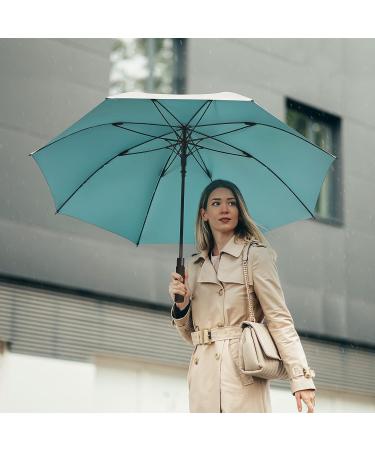 G4Free 62 Inch Windproof UV Protection Golf Umbrella - Silver Coated, Automatic Open Stick Umbrella - Silver/Lake Blue - Buy Online on GoSupps.com