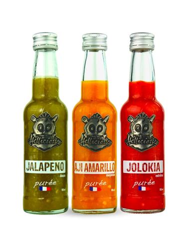3 Hot Sauces from Sweet to Extreme Hellicious - French Artisan Sauces - To Test Chilli Tolerence