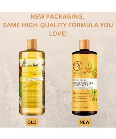 Dr. Jacobs Naturals All-Natural Castile Almond Body Wash - 32 oz - Gentle, Effective, and Cruelty-Free - Buy Online on GoSupps.com