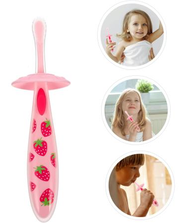 iPetBoom Silicone Finger Toothbrush for Toddlers - Portable Baby Tooth Cleaning Tool & Bite Ring - Pink 1 Pack - Buy Online on GoSupps.com