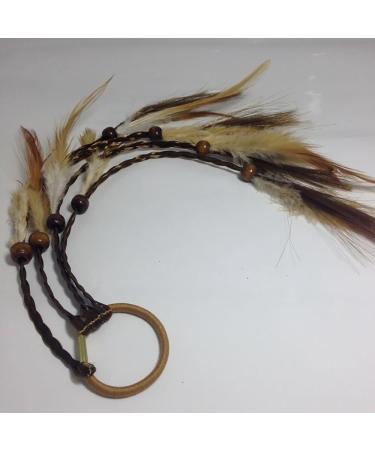 Set of 3 Handmade Boho Hippie Hair Rope Hair Band Headbands Head Wrap Elastics Feather Hair Tie Ponytail Holders Headdress Hair Accessories for Women Lady Girls (Brown) - Buy Online on GoSupps.com
