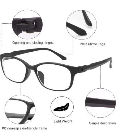 Shop Miryea Retro Myopia Glasses for Men & Women - Anti Blue Light Short-Sighted Gauges - Stylish Black Glasses - 1.0x - Buy Online on GoSupps.com
