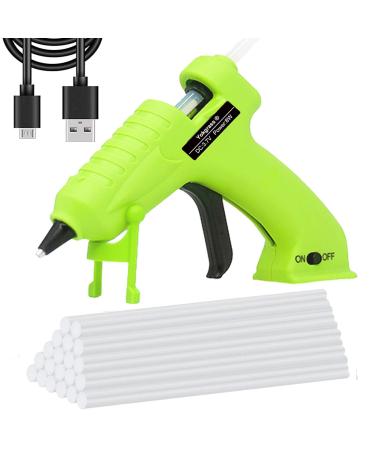 Cordless Hot Melt USB Rechargeable 2600mAh Wireless Glue Gun with 30pcs Mini  Glue Sticks - Battery Operated & Charger Glue Guns Kit for Crafts DIY Arts  Home Repairs Green