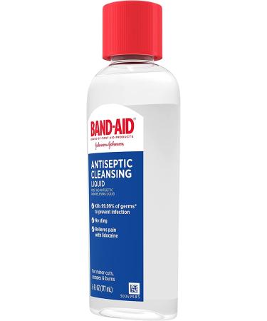 Band-Aid Antiseptic Cleansing Liquid 6 fl. oz - Relieves Pain, Kills Germs - Buy Online on GoSupps.com