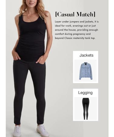 Love2Mi Maternity Top Set - 3 Pack Maternity Clothes in Black, Dark Grey, Dark Green - Buy Online on GoSupps.com
