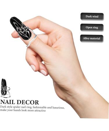 minkissy Spider Nail Ring Rings for Women Nail Art Charm Full Ring Gothic Vampire Nails Halloween Nail Rings Gothic Nails Ring Press on Fake Nail Alloy Manicure Miss Jewelry 3.2X1.3X1.2CM Extended Spider - Buy Online on GoSupps.com