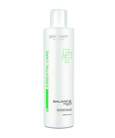 postQuam Professional Balance H2O Facial Tonic for Mixed or Oily Skin 250ml Spanish Beauty Mentholated Solution with Algae Regulates Excess Sebaceous Secretion- Hydrates and Refreshes Skin