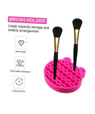 NOLITOY 2-in-1 Makeup Brush Holder & Scrubber - Silicone Cleaner Pad for Brushes - Portable Storage Rack - 11x10cm Rosy - International Shipping Available - Buy Online on GoSupps.com