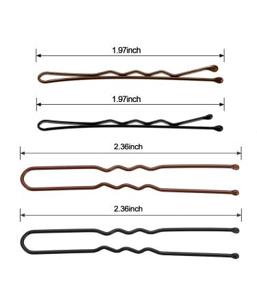 Hicarer 200-Piece Bobby Pins Set in Black and Brown | Metal U-Shaped Hair Clips Assorted Sizes | Includes Clear Storage Box - Buy Online on GoSupps.com