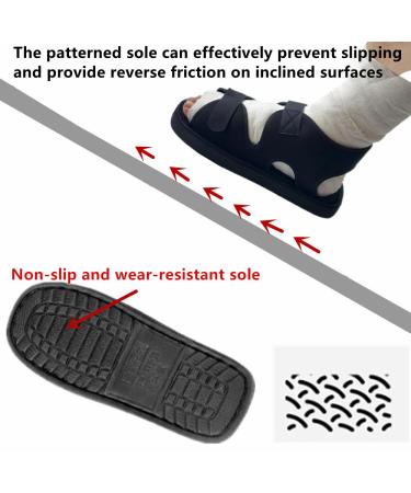 Post Op Shoe - Adjustable Recovery Plaster Shoe with Waterproof Leg Cast Cover | Unisex Lightweight Easy to Wear Black (M - Buy Online on GoSupps.com