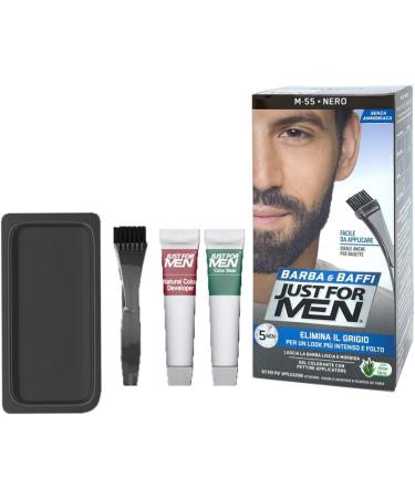 Just For Men Beard and mustache permanent color with black brush M55 2 x 14 ml - Buy Online on GoSupps.com