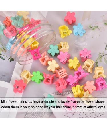 50 Pcs Mini Flower Hair Claw Clips for Girls in Colorful Box - Non-Slip Plastic Small Jaw Clips for Baby, Toddler, Kids - Buy Online on GoSupps.com
